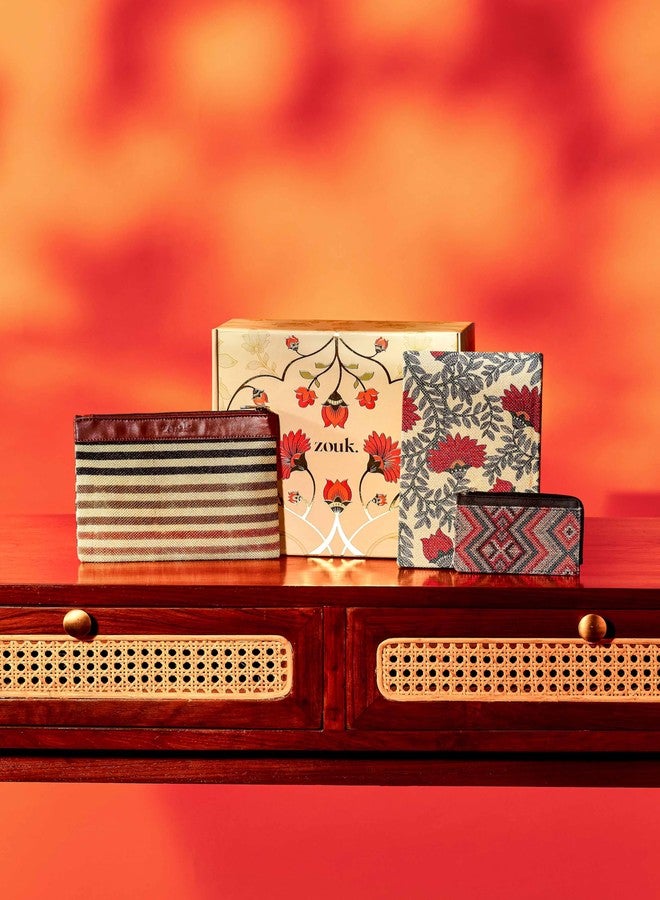 ZOUK علبة هدايا نوابي كوتور | مستوحاة من لوحات مادوباني | حافظة بطاقات، حقيبة متعددة الاستخدامات، مفكرة، وفاصل كتب | طقم هدايا ثقافي أنيق للمناسبات الشخصية والاحتفالية - Image 2